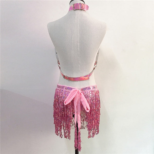 Paola Pink Holographic Harness Set
