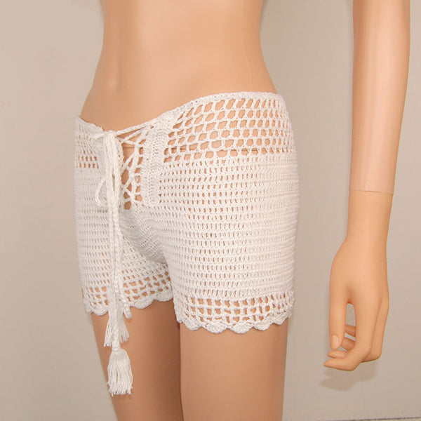 Lace Me Boho Crochet Shorts