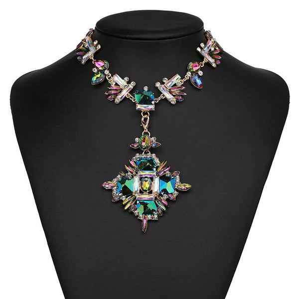 Iridescent Crystal Choker Necklace