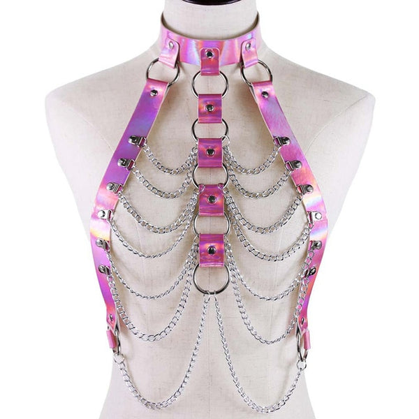 Paola Pink Holographic Harness Set