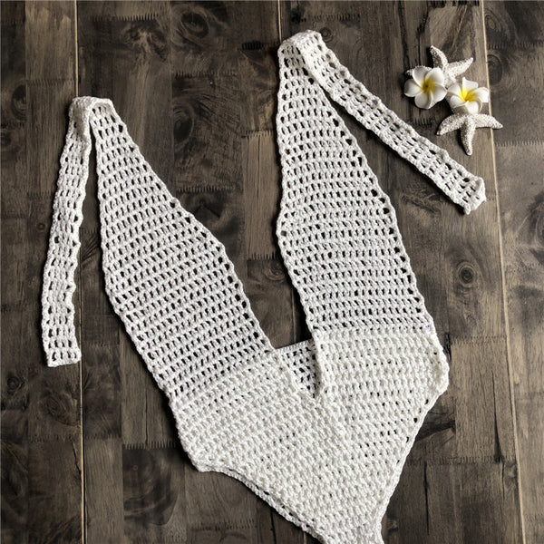 Halter Neck Crochet Bodysuit