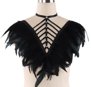 Angel Feather Cage Bra by Sexy Festival Wear