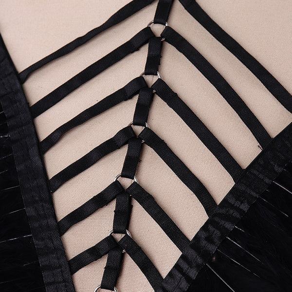 Angel Feather Cage Bra by Sexy Festival Wear