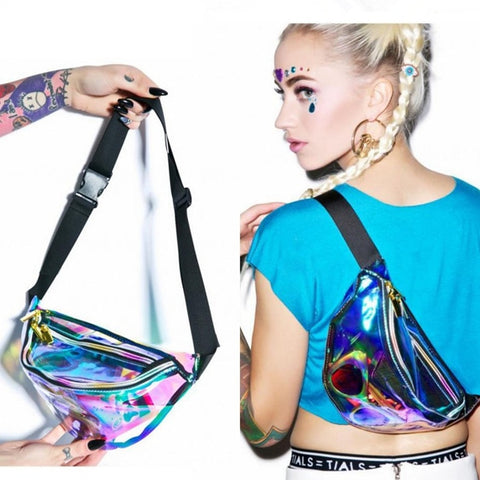 Shimmering Holographic Waist Bag