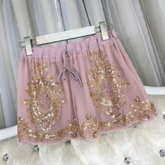 Sequined Chiffon Shorts