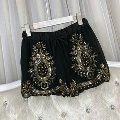 Sequined Chiffon Shorts