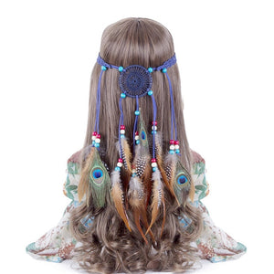 Dreamcatcher Peacock Feather Headband